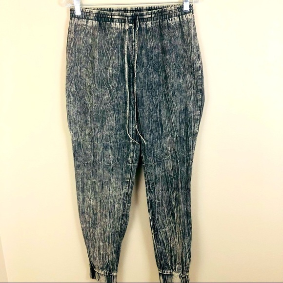 Crave Frame black acid wash flowy drawstring pants women’s size Small - Picture 2 of 8